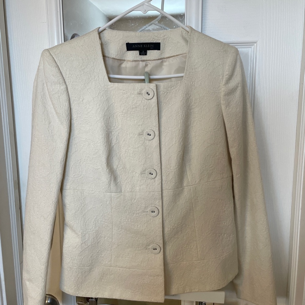 Anne Klein Cream Women's Skirt Suit